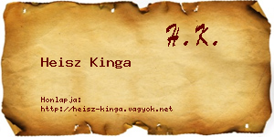 Heisz Kinga névjegykártya